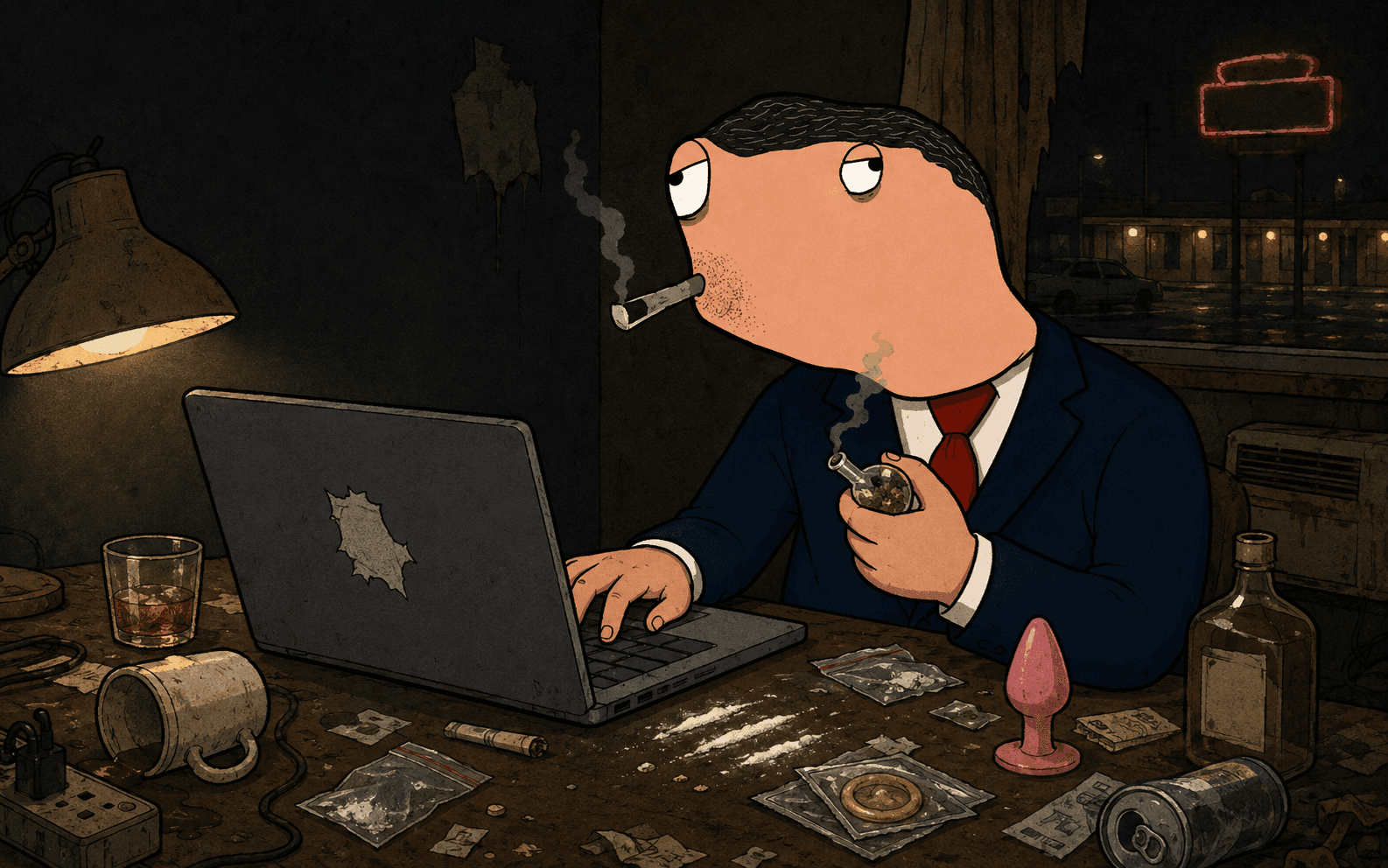 Hunter Boden at the chaotic $LAPTOP launch desk